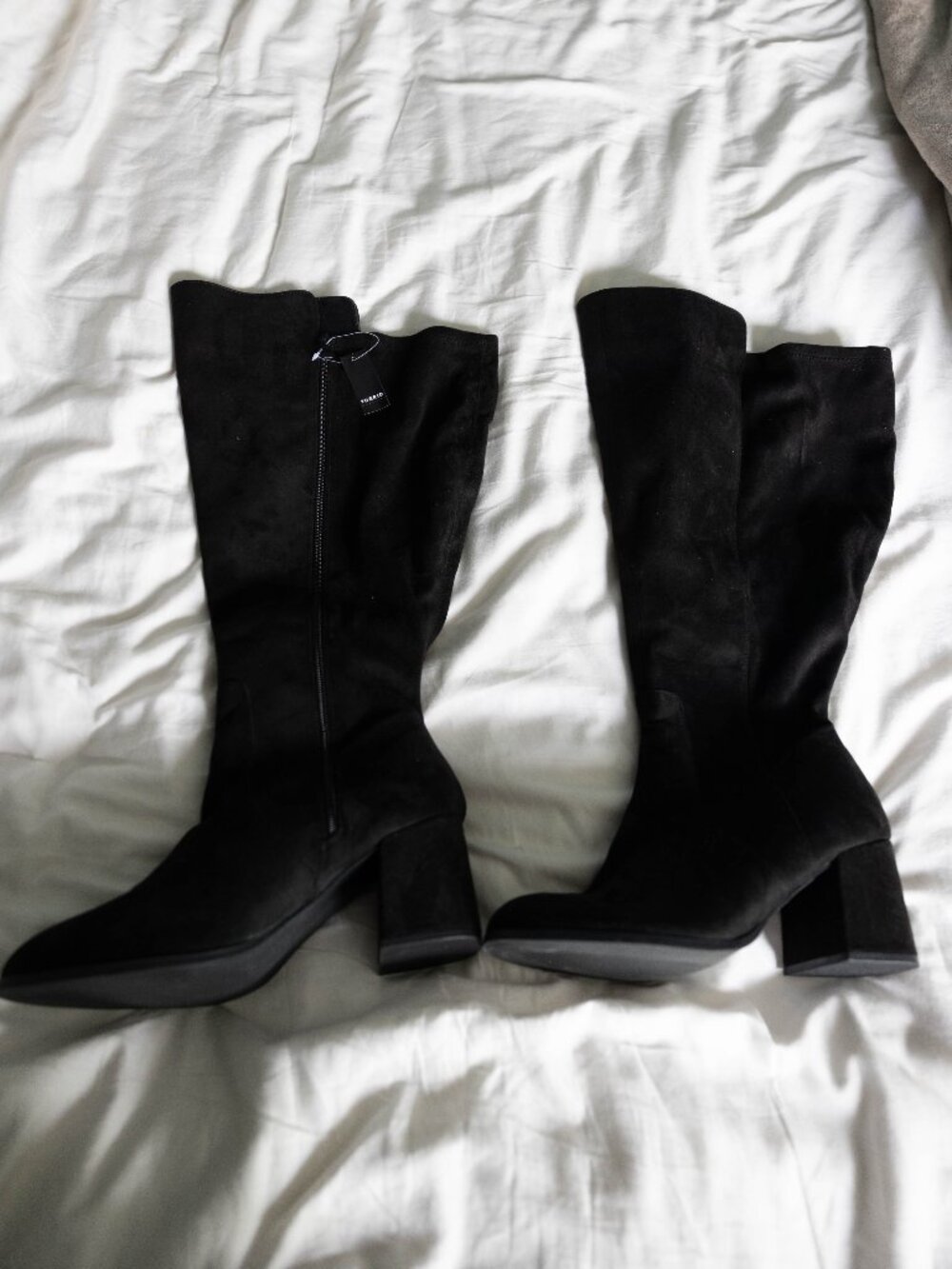 NWT Torrid Block Heel Stretch Knee Boots Black Wide Width 11 - $94.90 Retail
